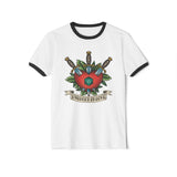 "Unlucky In Love" Natural 1 Die, Tarot Card, Unisex Ringer Tee